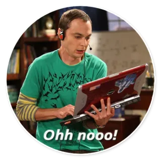 😟 Sheldon Cooper The Big Bang Theory Ohh nooo! the big bang theory, sheldon cooper, oh no, sticker, gracioso, serie tv whatsapp sticker
