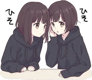 🤔 ひそ Anime, Filles, Chuchotement, Mignon, Kawaii whatsapp sticker
