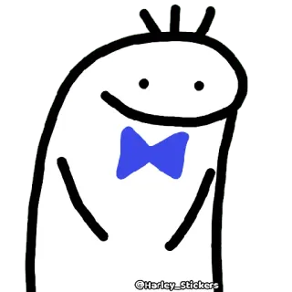 😀 dessin animé, autocollant, Flork, nœud papillon whatsapp sticker