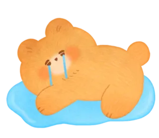 🌰 ร้องไห้, หมี, เศร้า, น้ำตา, การ์ตูน, น่ารัก whatsapp sticker