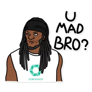 😠 U MAD BRO? Мем, Злой, Ты зол, братан?, Смешной, Саркастичный, Портрет telegram sticker