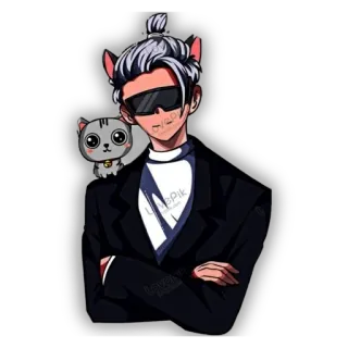 🦔 Kreskówka, Anime, Kot, Postać, Grafika cyfrowa telegram sticker