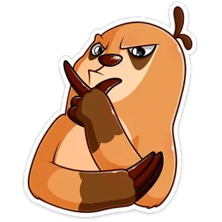 🤔 sloth, thinking, cute, animal, cartoon, funny, illustration telegram sticker