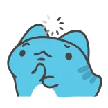 🤔 kat, blauw, denkend, schattig, sticker, emoji telegram sticker