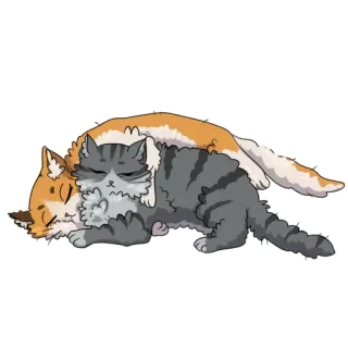 ❤ mèo, ngủ, mèo con, động vật, dễ thương, thú cưng telegram sticker