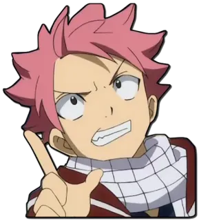☝ Natsu Dragneel Fairy Tail anime, fairy tail, natsu dragneel, character, manga telegram sticker