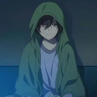 🌨 Anime, Junge, Hoodie, Traurig, Teenager, Einsam whatsapp sticker