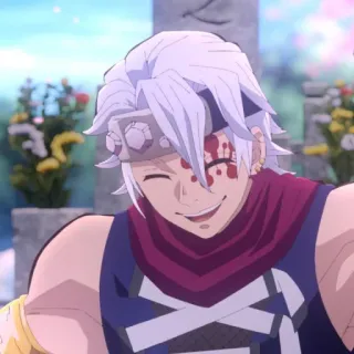 💎 Tengen Uzui Demon Slayer Demon Slayer, Anime, Tengen Uzui, Sangre, Sonrisa telegram sticker