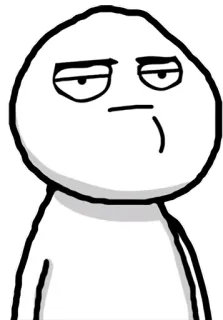 😐 meme, expression, neutral, cartoon, character whatsapp sticker