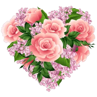 ❤ цветы, розы, сердце, цветочный, розовый, сиреневый, букет, декоративный telegram sticker