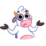 🤷‍♂️ cow, animal, cartoon, cute, shrugging telegram sticker
