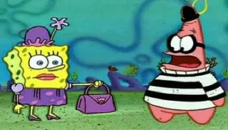😱 SpongeBob SquarePants, Patrick Star spongebob, patrick, voleur, dessin animé telegram sticker