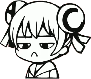 😟 anime, manga, cartoon, chibi, character, cute, illustration telegram sticker