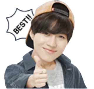 👍 BEST!! polegar para cima, coreano, cara, pessoa, melhor telegram sticker