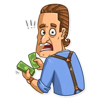 😨 dinheiro, choque, finanças, desenho animado, adesivo, riqueza telegram sticker