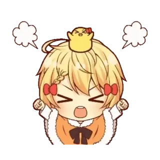 🎊 Anime, Arrabbiato, Chibi, Carino, Kawaii, Urlante, Cartone animato, Emotivo whatsapp sticker