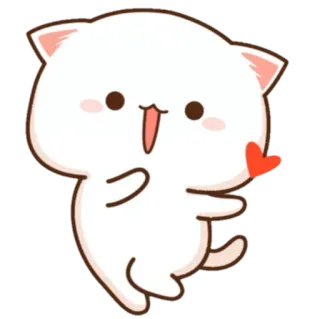 🍼 gato, fofo, adesivo, desenho animado, coração, animal, kawaii telegram sticker