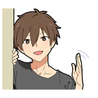 👋 Аниме, Мультфильм, Мальчик, Мужчина, Человек, Персонаж telegram sticker