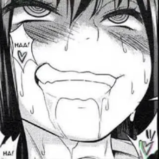🤤 Haa! anime, manga, face, expression, sweat, heart telegram sticker