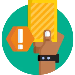👈 gelbe Karte, Warnung, Alarm, Sport, Fehler, Strafe whatsapp sticker