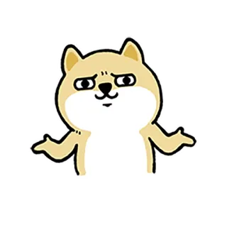 😈 狗, 耸肩, 卡通, 动物, 梗, 疑问, 问题 whatsapp sticker