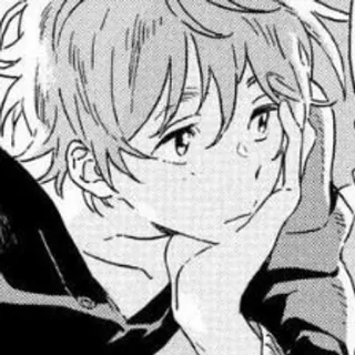 🖤 Anime, Manga, Ragazzo, Ritratto, Illustrazione telegram sticker