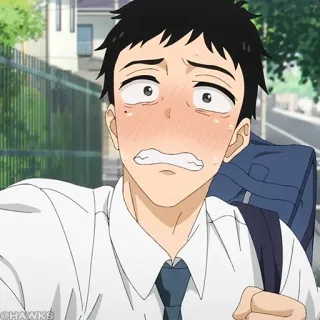 🎎 Anime, Rougir, Embarrassé(e), École, Uniforme telegram sticker