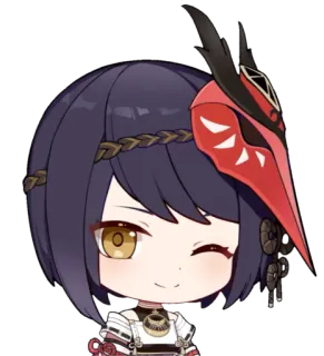 🍁 Kujou Sara Genshin Impact Anime, Video game, Kartun, Chibi, Kujou Sara, Genshin Impact whatsapp sticker