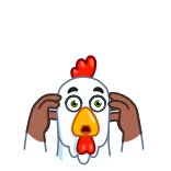 🤯 frango, assustado, engraçado, emoji, animal telegram sticker