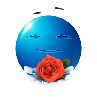 🌹 Emoji, Blu, Rosa, Fiore, Amore, Felice telegram sticker