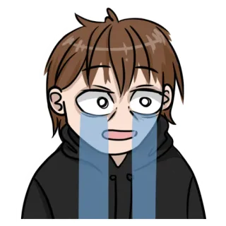 😰 płacz, smutny, anime, kreskówka, emocjonalny, łzy whatsapp sticker