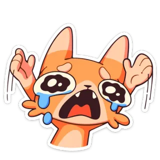 😭 crying, sad, cat, cartoon, emoji, sticker whatsapp sticker