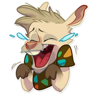 😂 laughing, crying, cartoon, animal, expression, emotion, funny telegram sticker