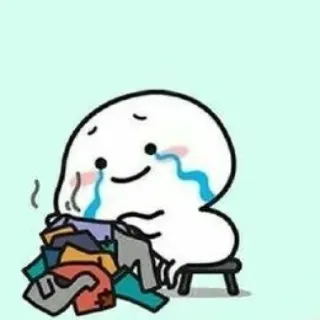 😣 weinen, traurig, süß, Cartoon, Wäsche, Emotionen telegram sticker
