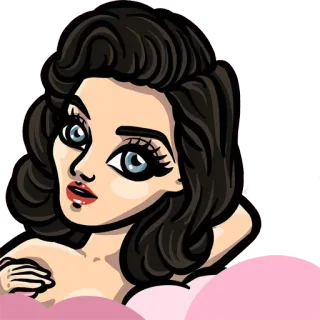 🙂 여자, 만화, 아름다움, 인물 사진, 여성 telegram sticker