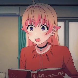 😨 garota anime, desenho animado, ilustração, kawaii, fofo, mangá telegram sticker