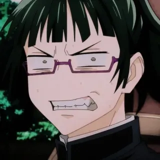📝 Maki Zenin Jujutsu Kaisen anime, manga, character, angry, expression telegram sticker