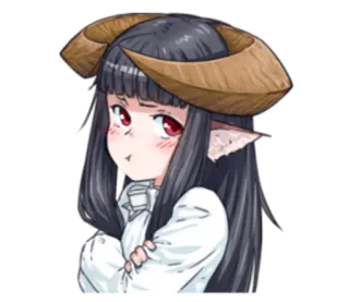 😗 Anime, Dämon, Mädchen, Hörner, Manga, Kawaii telegram sticker