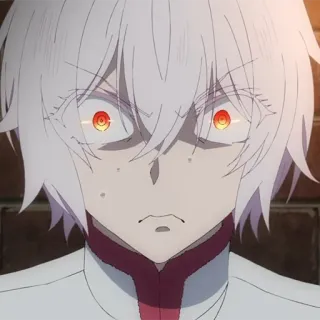 🧬 anime, manga, white hair, red eyes, character whatsapp sticker
