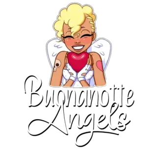 🌙 Buonanotte Angels anjo, coração, boa noite, desenho animado, fofo, saudação, desenho animado telegram sticker