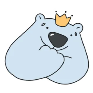 😊 หมี, การ์ตูน, มงกุฎ, น่ารัก, สัตว์, สติกเกอร์ telegram sticker