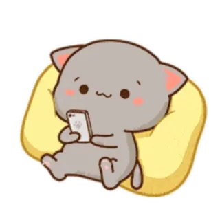 😏 cat, cute, kawaii, peach and goma telegram sticker
