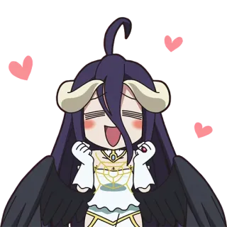 😍 Albedo Overlord Anime, Chibi, Carino, Demone, Overlord, Albedo telegram sticker