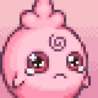 🥺 rosa, fofo, pixel art, adesivo, desenho animado, chorar, triste telegram sticker