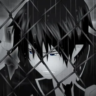 🌨 Anime, weinen, traurig, Regen, Zaun, Tränen whatsapp sticker