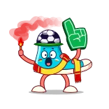 ⚽️ стикер, футбол, soccer, фанат, мультфильм, талисман, праздник whatsapp sticker