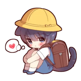 🍓 Anime, Kawaii, Gato, Desenho animado, Chibi, Escola, Fofo telegram sticker