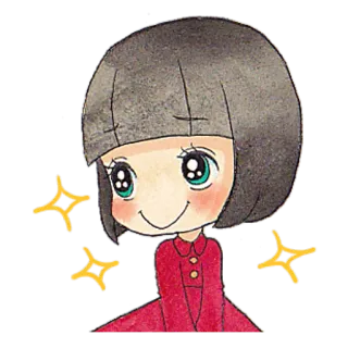 ✨ Anime meisje, Glitter, Cartoon, Manga, Schattig telegram sticker