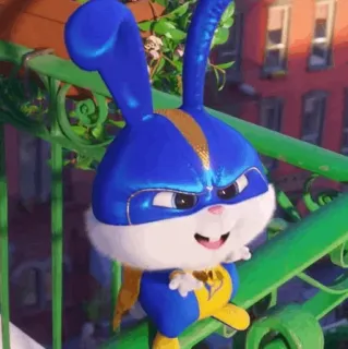 ❄ Snowball The Secret Life of Pets bunny, rabbit, superhero, cartoon character, animal telegram sticker