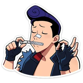🤐 漫画, 口チャック, 沈黙, イラスト, 表情, キャラクター telegram sticker